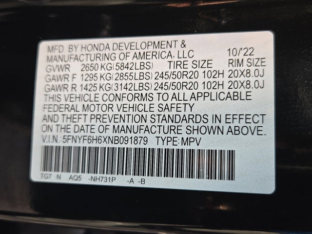 2022 Honda Pilot Touring 7-Passenger